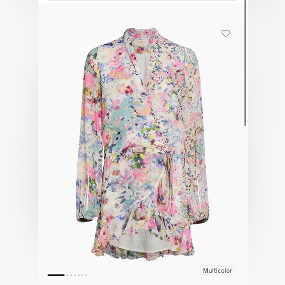 ROCCO SAND Floral Print Wrap Minidress XS NWOT - Picture 6 of 6